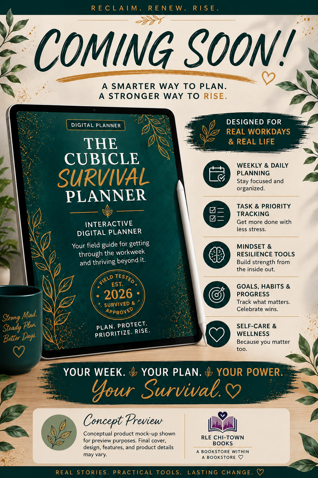 The Cubicle Survival Planner   Interactive Digital Planner RLE Chi-Town Books, LLC