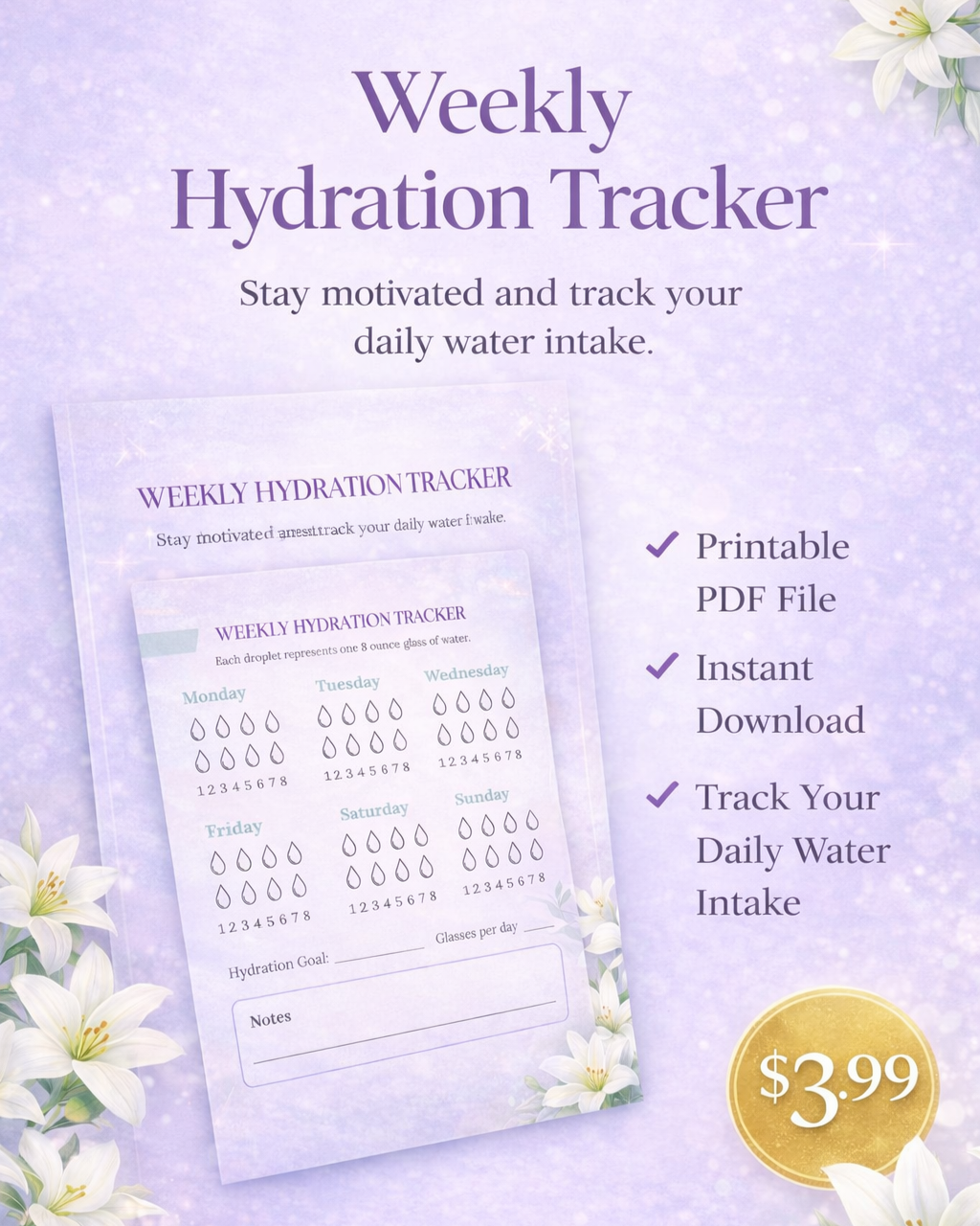 Hydration Tracker RLE Chi-Town Books, LLC
