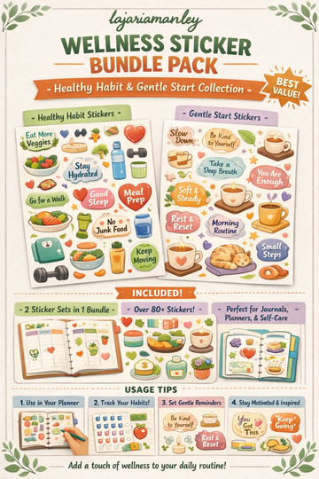 Wellness Sticker Bundle Pack RLE Chi-Town Books, LLC