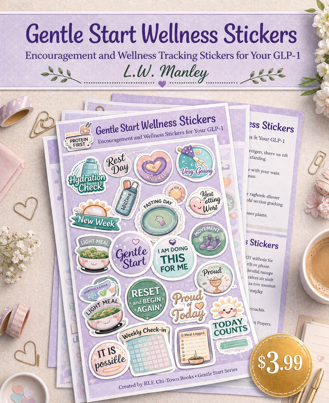 Gentle Start Wellness Stickers RLE Chi-Town Books, LLC